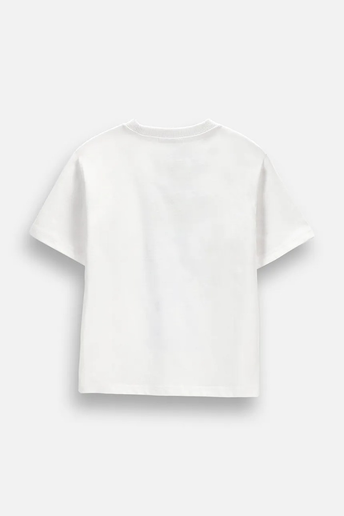 Coccodrillo T-shirt dziecięcy bawełniany ZC6143202GBK biały AW26