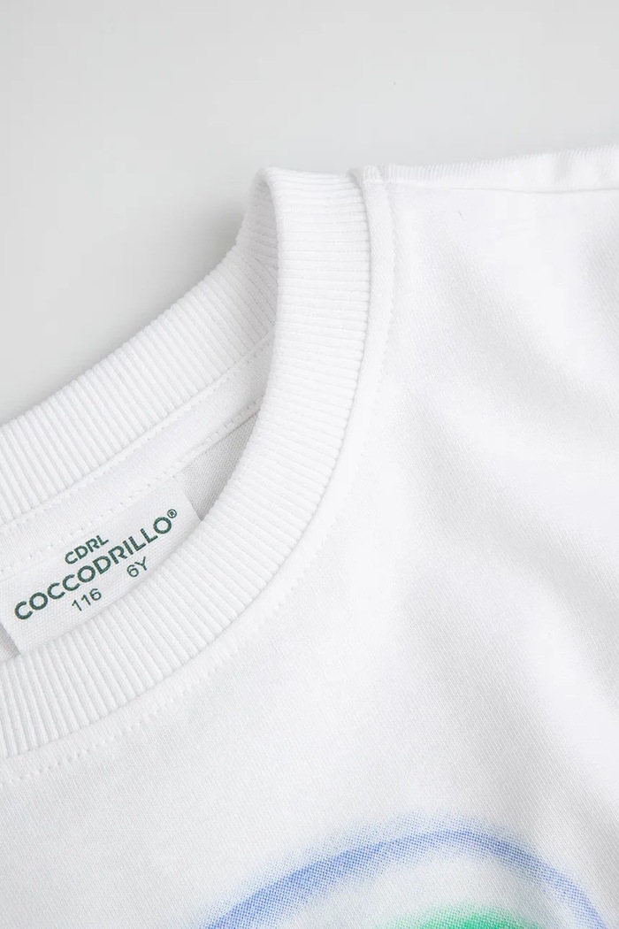 Chłopiec Coccodrillo T-shirt dziecięcy bawełniany ZC6143202GBK biały