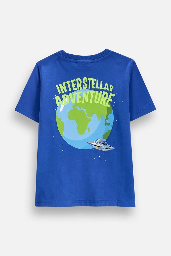 Coccodrillo T-shirt dziecięcy bawełniany ZC6143201GBK niebieski AW26