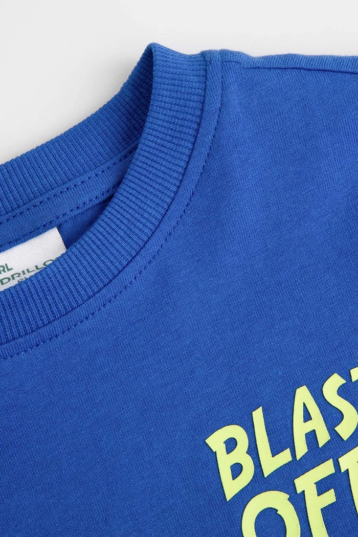 Chłopiec Coccodrillo T-shirt dziecięcy bawełniany ZC6143201GBK niebieski