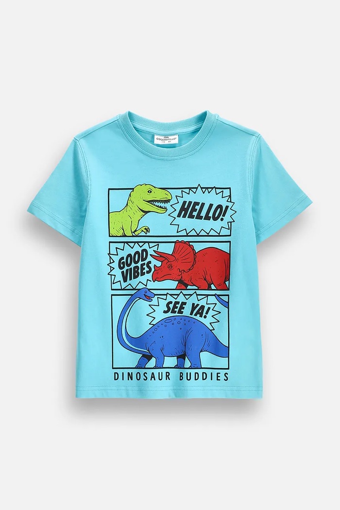 Coccodrillo t-shirt παιδικό βαμβακερό τιρκουάζ ZC6143214VBB