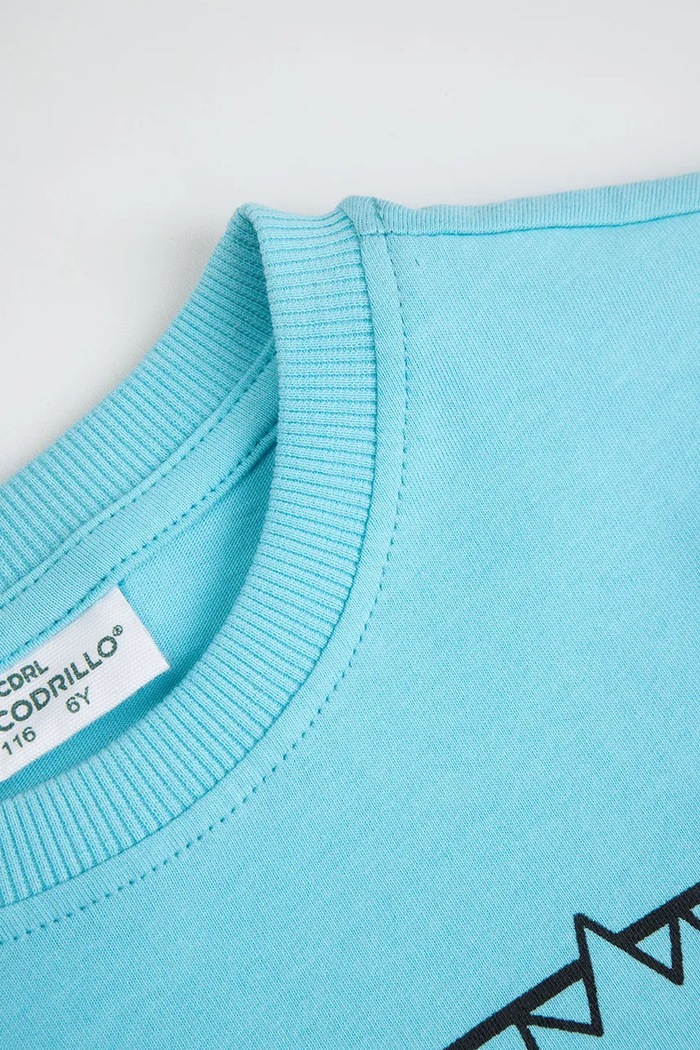 Αγορίστικα Coccodrillo t-shirt παιδικό βαμβακερό ZC6143214VBB τιρκουάζ