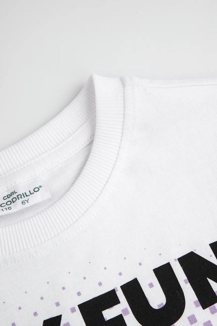 Αγορίστικα Coccodrillo t-shirt παιδικό βαμβακερό ZC6143204SBK λευκό