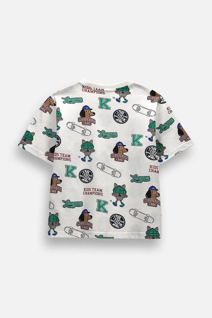 Coccodrillo t-shirt παιδικό βαμβακερό ZC6143206ABK μπεζ AW26