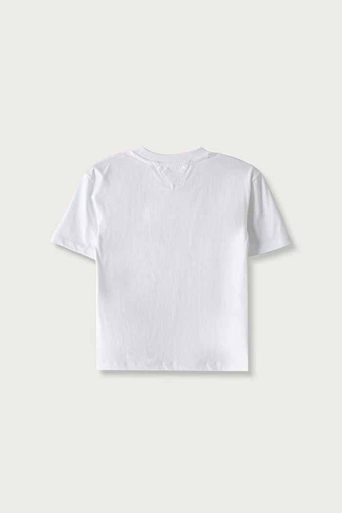 Tommy Hilfiger Tricou basic pentru copii din bumbac KS0KS00756.92.122.9BY2 alb AW26