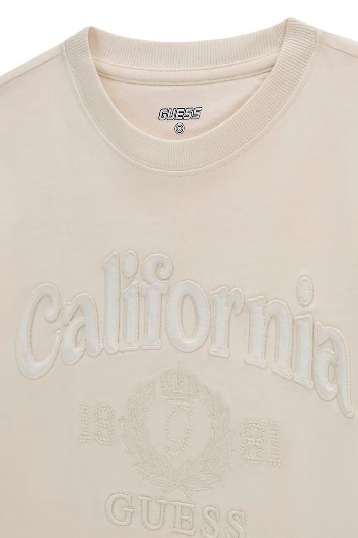 Chłopiec Guess T-shirt dziecięcy bawełniany L6BI35.K7252.9BY2 beżowy
