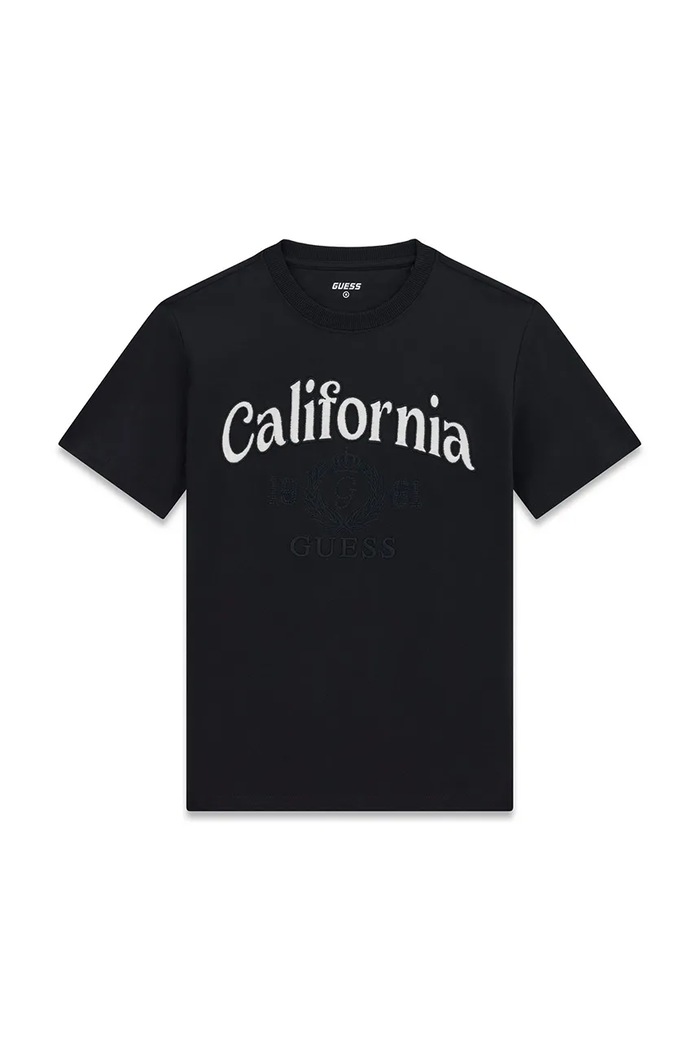 Guess T-shirt dziecięcy bawełniany czarny L6BI35.K7252.9BY2