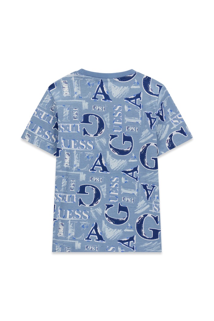 Guess T-shirt dziecięcy bawełniany L6BI17.K5743.9BY2 niebieski AW26
