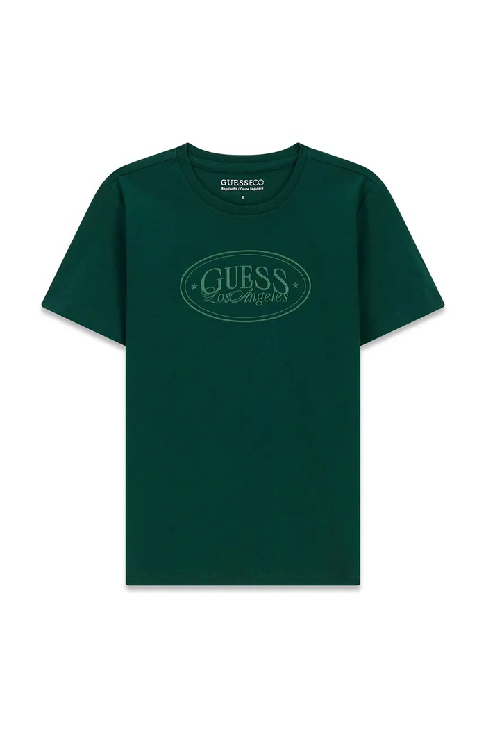 Guess T-shirt dziecięcy bawełniany zielony L6BI12.K5733.9BY2