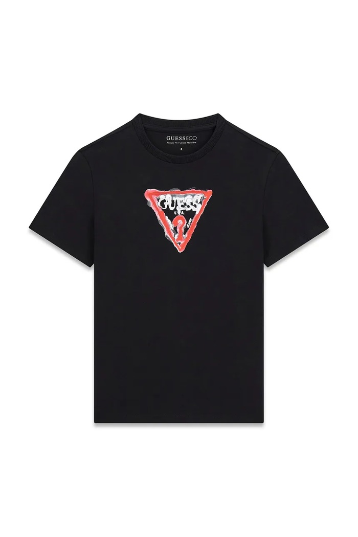 Guess T-shirt dziecięcy bawełniany czarny L6BI08.K5729.9BY2
