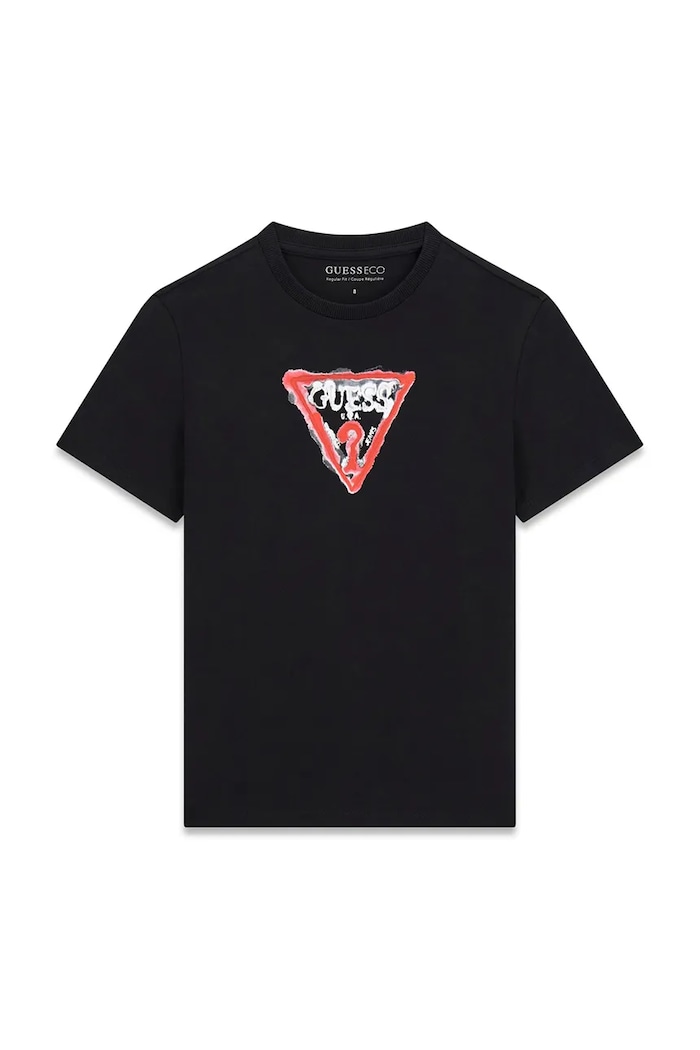 Guess T-shirt dziecięcy bawełniany czarny L6BI08.K5729.9BY2