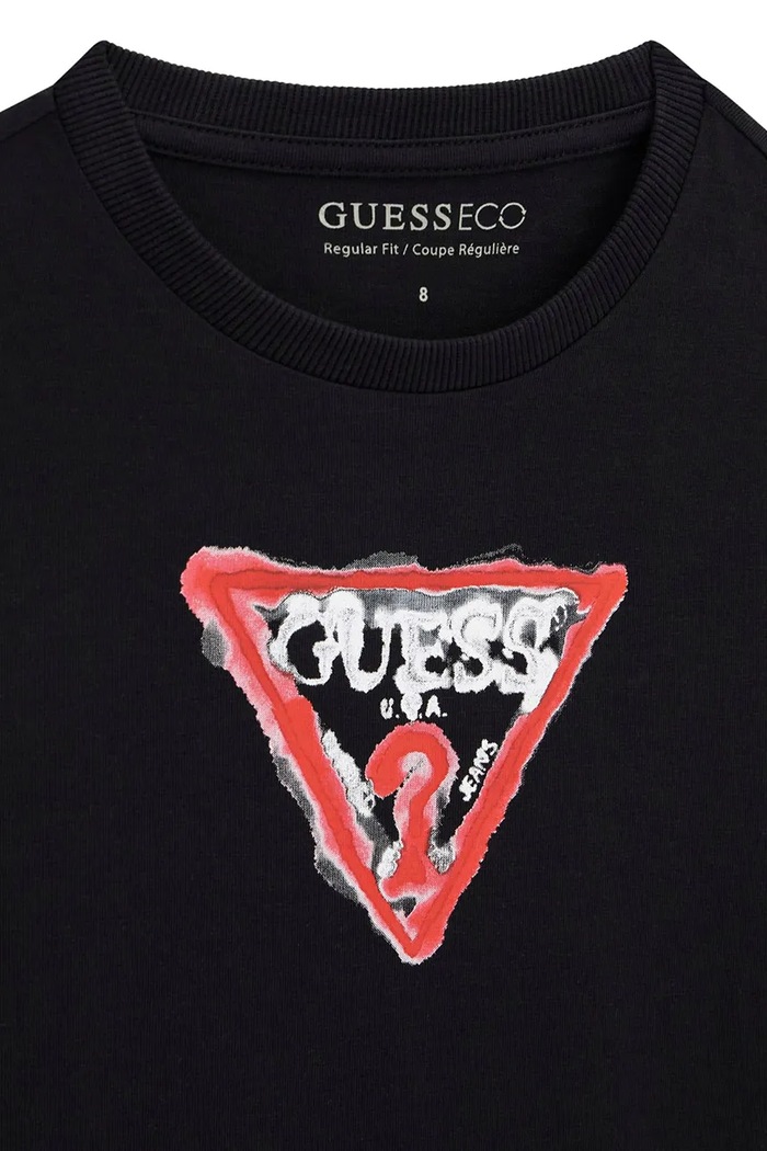 Chłopiec Guess T-shirt dziecięcy bawełniany L6BI08.K5729.9BY2 czarny