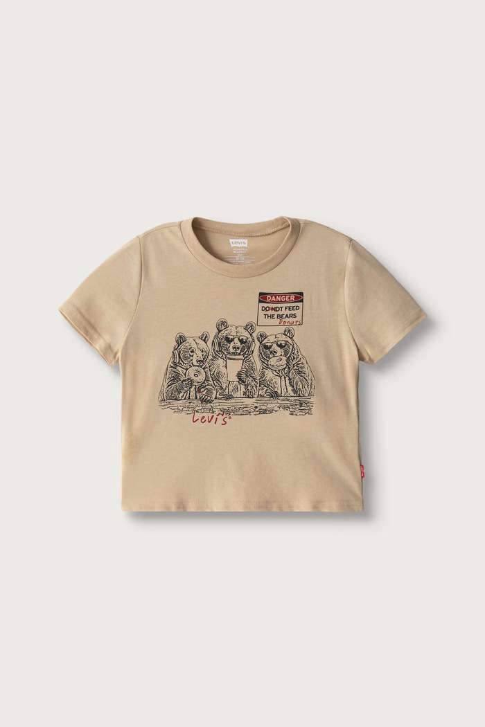 Levi's T-shirt dziecięcy FEED THE BEARS TEE beżowy 6ER725
