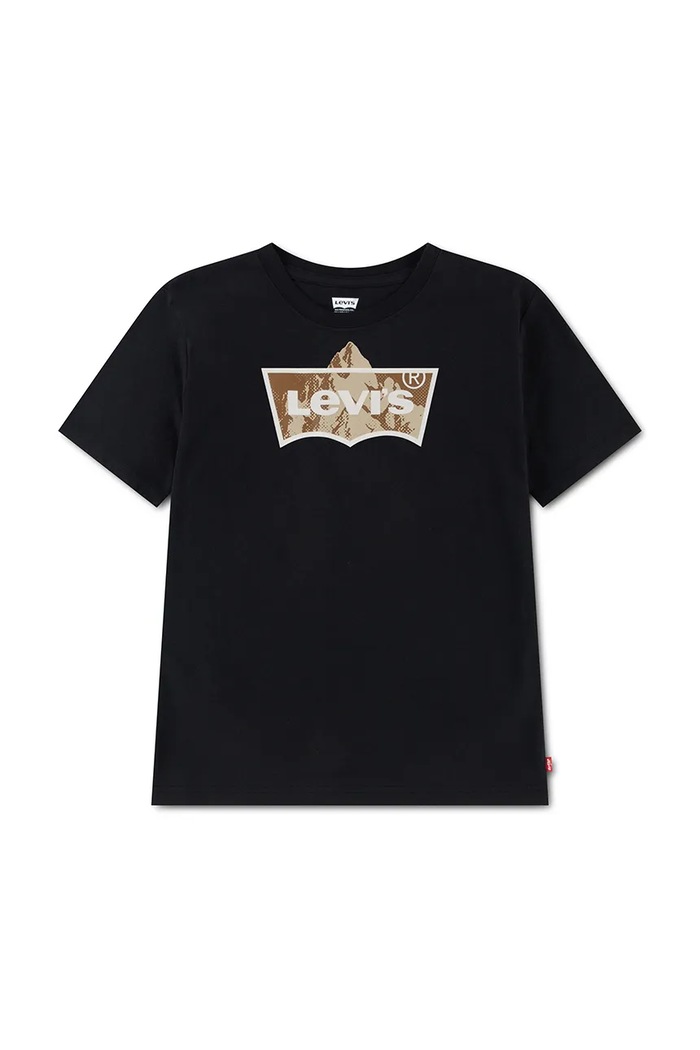 Levi's t-shirt παιδικό με βαμβάκι TALLEST PEAK BATWING TEE μαύρο 9ER922