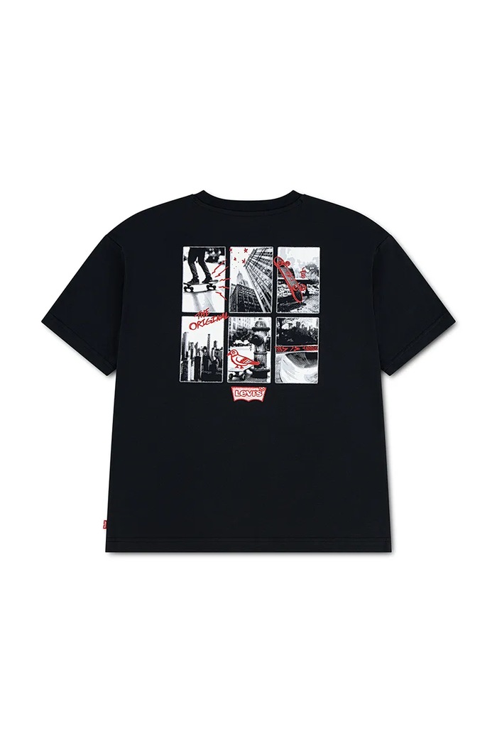 Levi's t-shirt παιδικό με βαμβάκι SKATE SESSION TEE 9ER746 μαύρο AW26