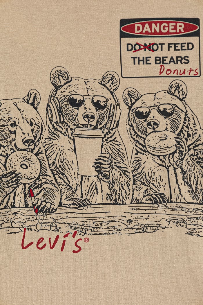 Chłopiec Levi's T-shirt dziecięcy FEED THE BEARS TEE 9ER725 beżowy