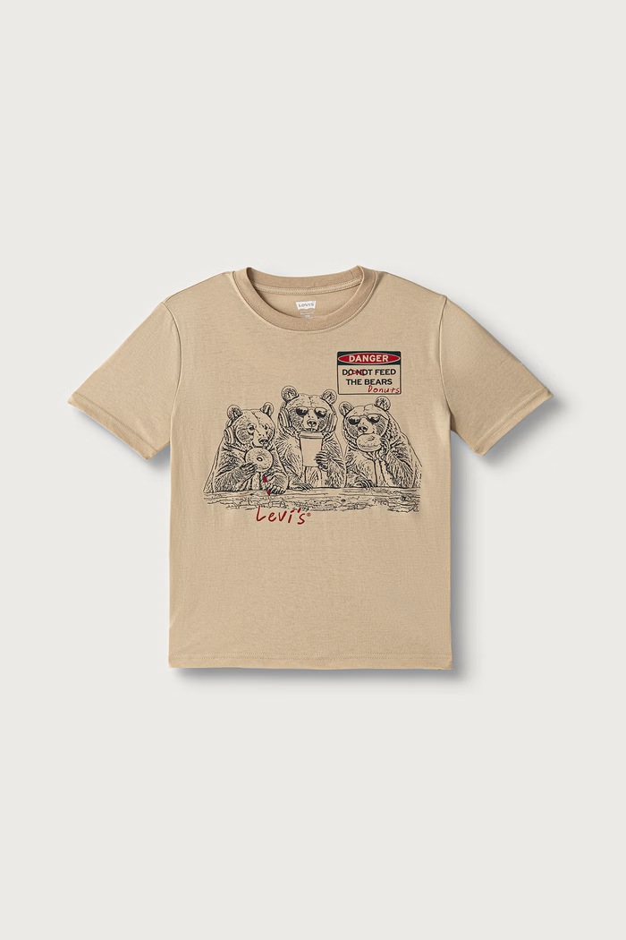 Levi's T-shirt dziecięcy FEED THE BEARS TEE beżowy 8ER725