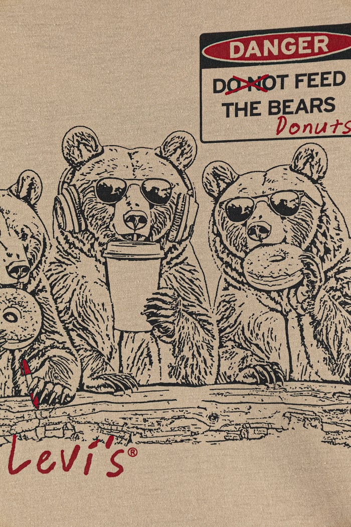Chłopiec Levi's T-shirt dziecięcy FEED THE BEARS TEE 8ER725 beżowy