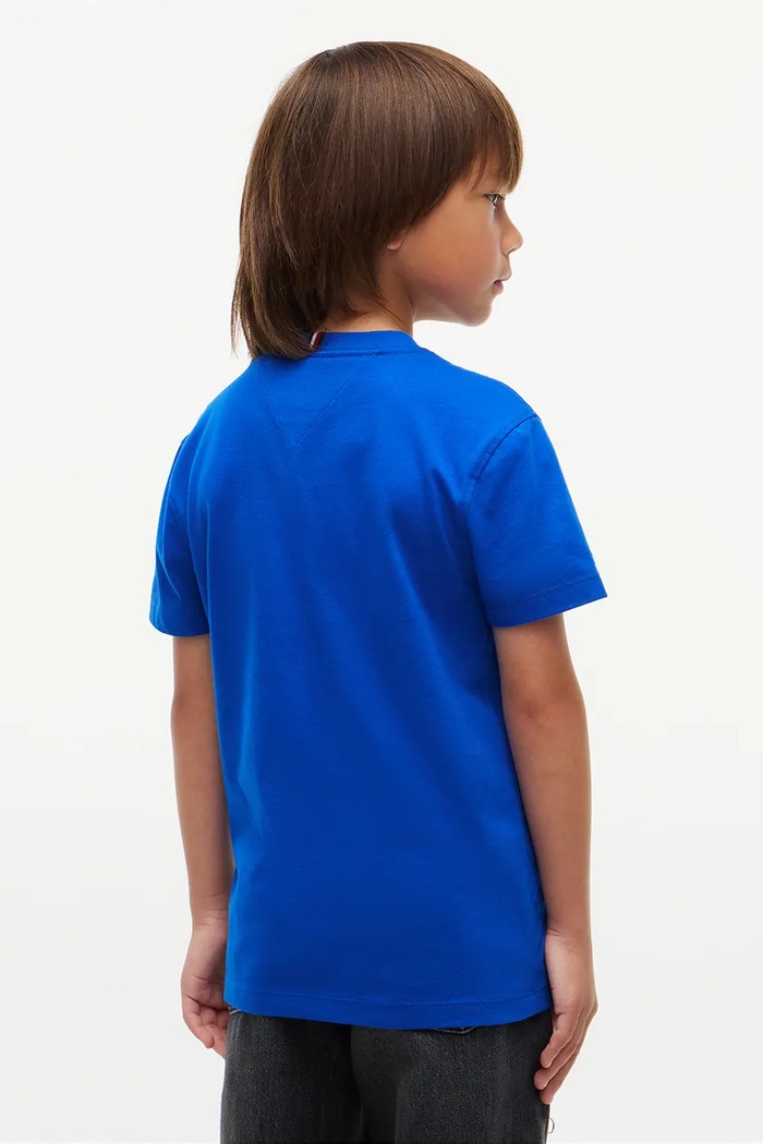 Chłopiec Tommy Hilfiger T-shirt dziecięcy bawełniany KB0KB10778.128.176.9BY2 niebieski