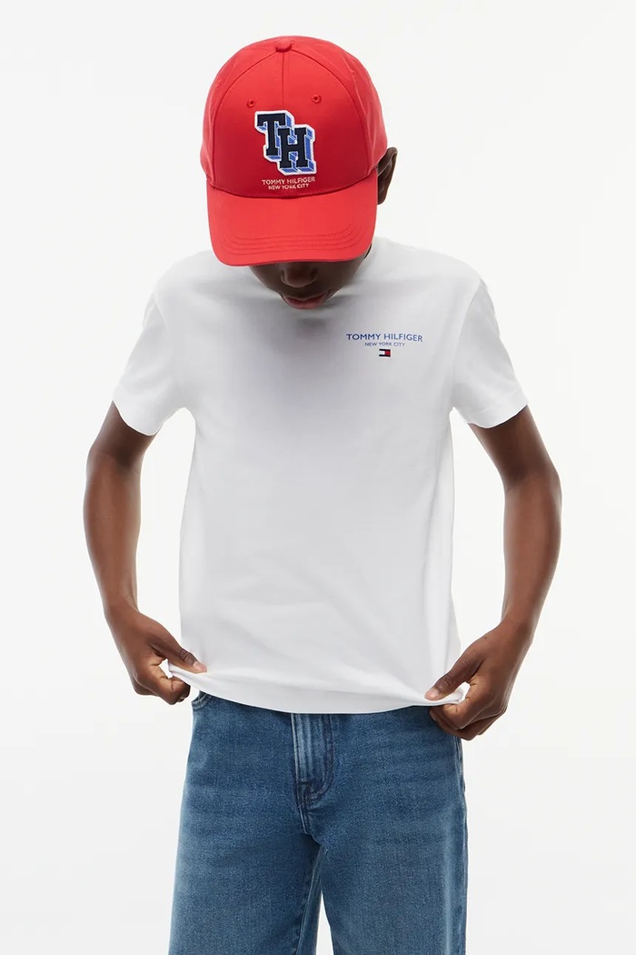 Tommy Hilfiger T-shirt basic dziecięcy bawełniany biały KB0KB10646.128.176.9BY2