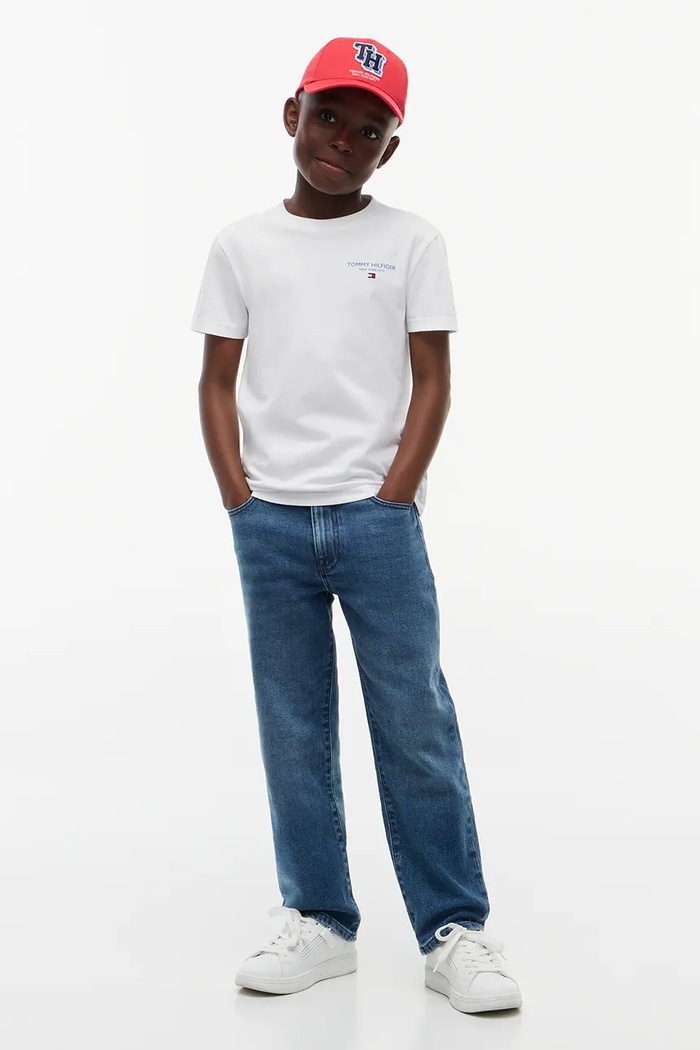 Tommy Hilfiger T-shirt basic dziecięcy bawełniany biały KB0KB10646.128.176.9BY2
