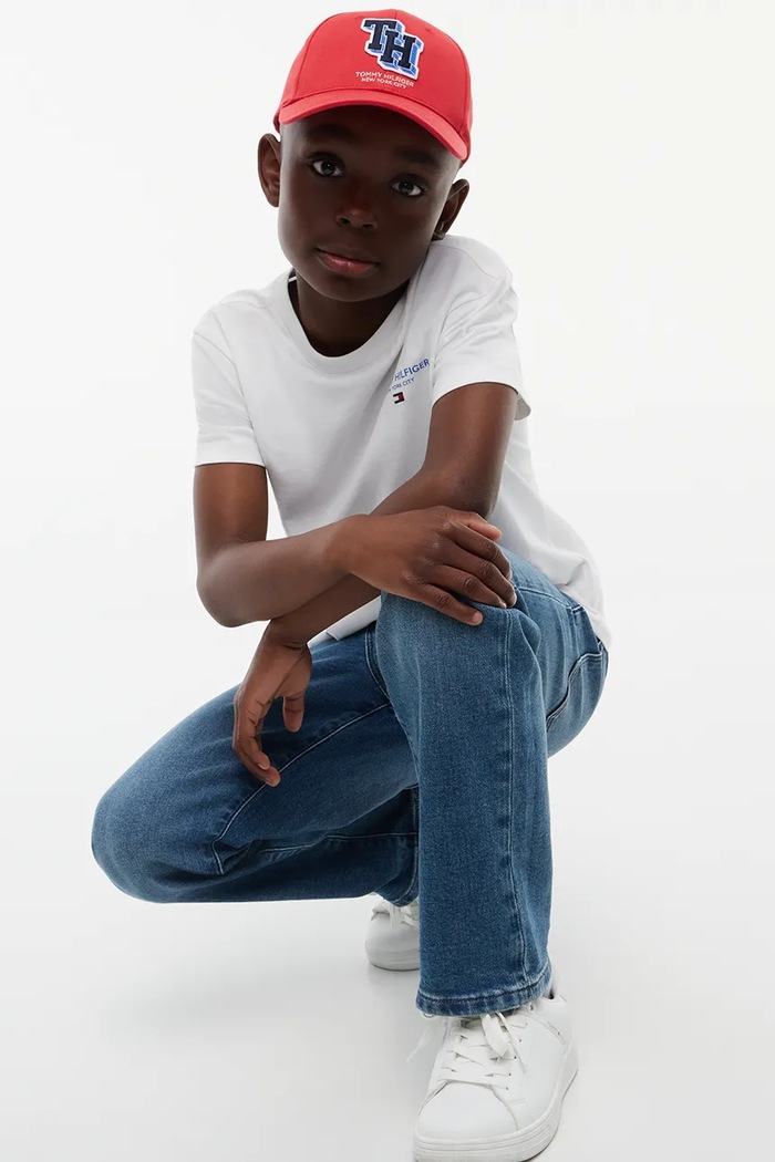 Tommy Hilfiger T-shirt basic dziecięcy bawełniany KB0KB10646.128.176.9BY2 biały