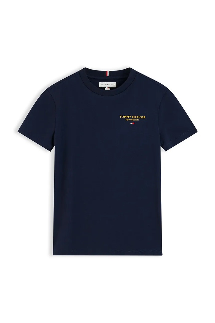 Tommy Hilfiger T-shirt basic dziecięcy bawełniany KB0KB10646.128.176.9BY2 granatowy AW26