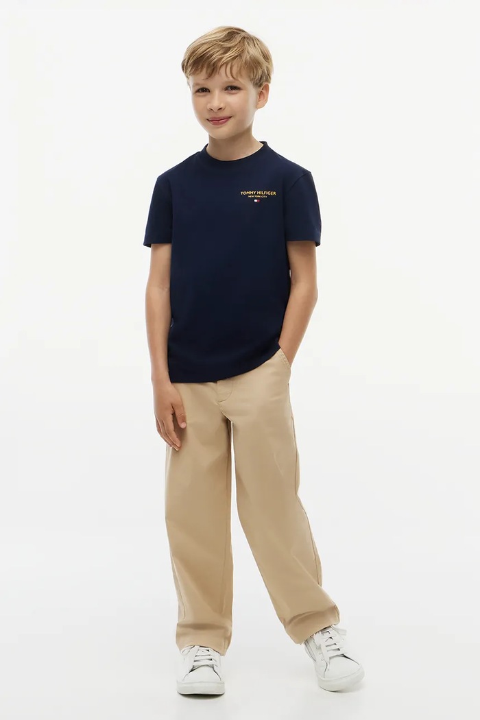 Tommy Hilfiger T-shirt basic dziecięcy bawełniany granatowy KB0KB10646.128.176.9BY2