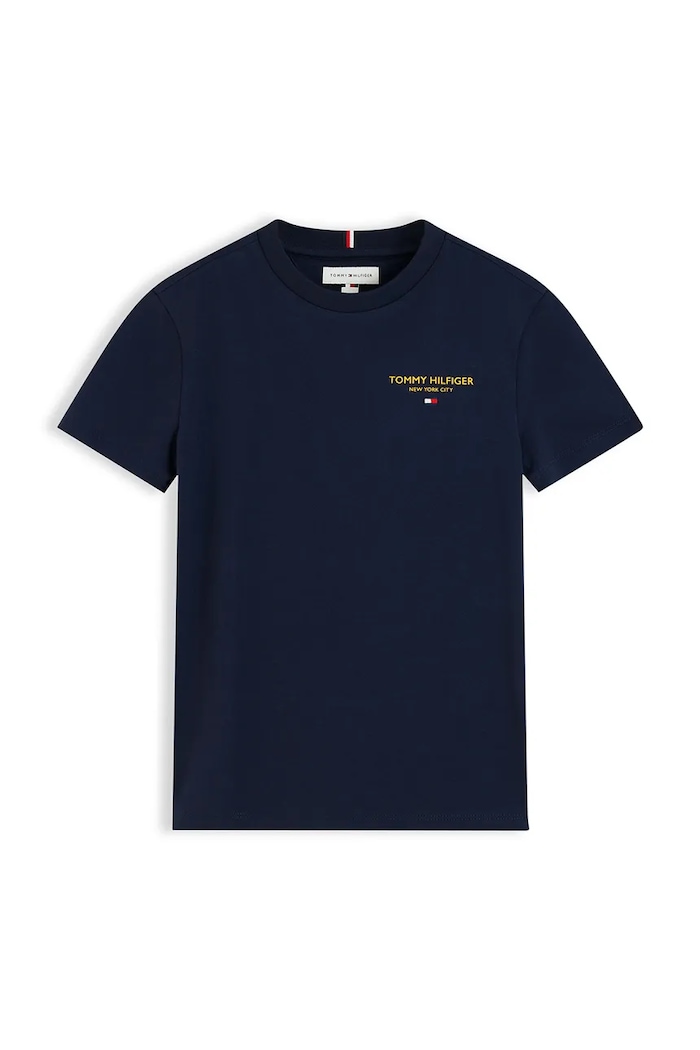 Tommy Hilfiger T-shirt basic dziecięcy bawełniany KB0KB10646.74.122.9BY2 granatowy AW26