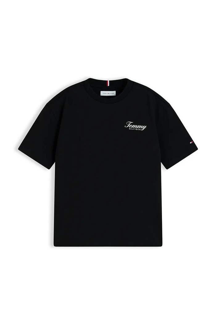 Tommy Hilfiger T-shirt dziecięcy bawełniany KB0KB10649.9BY2 czarny AW26