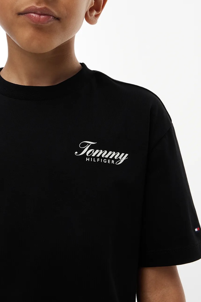 T-shirt dziecięcy bawełniany Tommy Hilfiger czarny KB0KB10649.9BY2