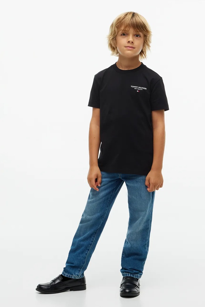 Tommy Hilfiger T-shirt basic dziecięcy bawełniany czarny KB0KB10646.9BY2