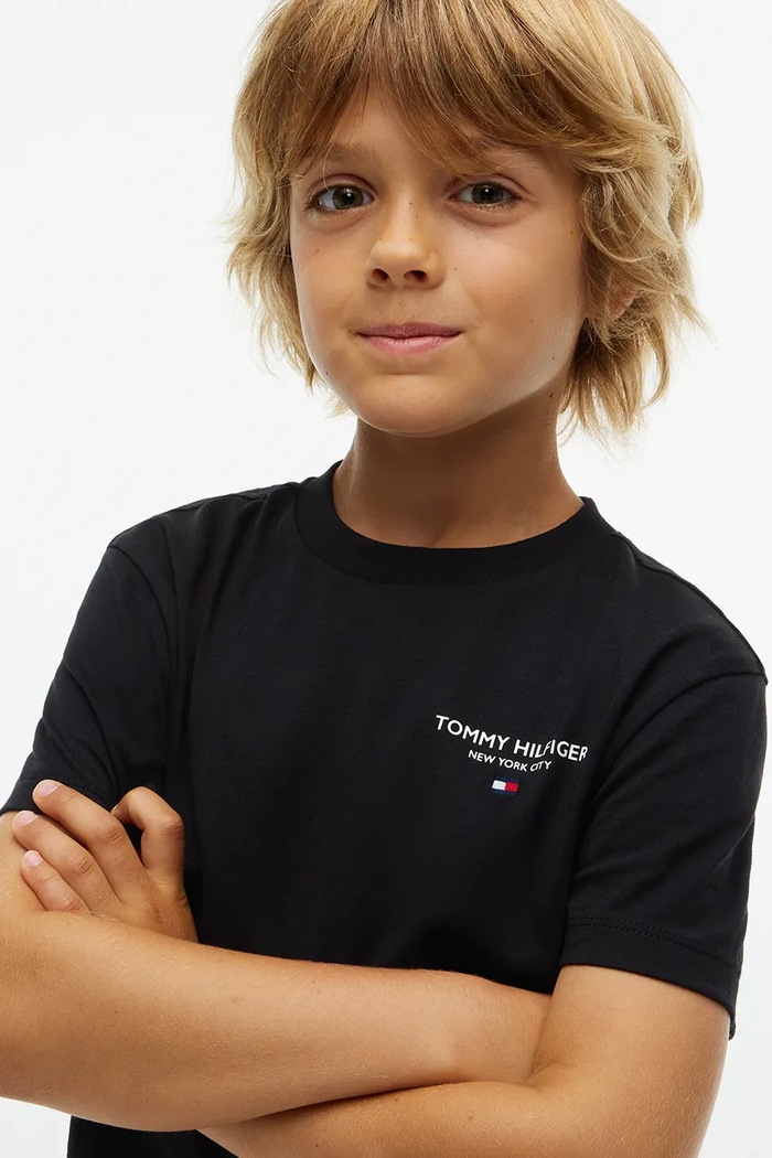 Tommy Hilfiger T-shirt basic dziecięcy bawełniany KB0KB10646.9BY2 czarny