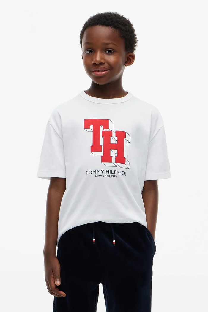Tommy Hilfiger T-shirt dziecięcy bawełniany biały KB0KB10712.9BY2