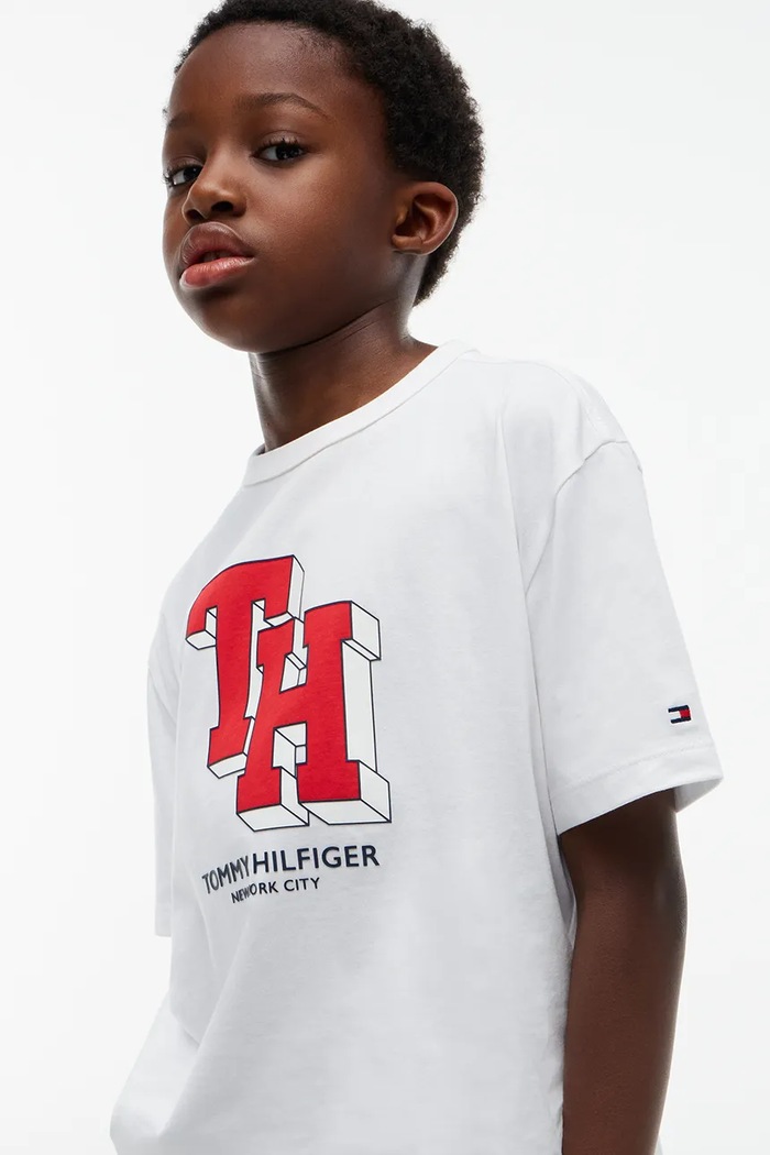 Tommy Hilfiger T-shirt dziecięcy bawełniany KB0KB10712.9BY2 biały
