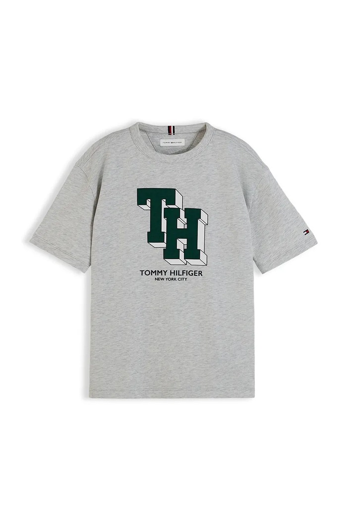 Tommy Hilfiger T-shirt dziecięcy bawełniany KB0KB10712.9BY2 szary AW26