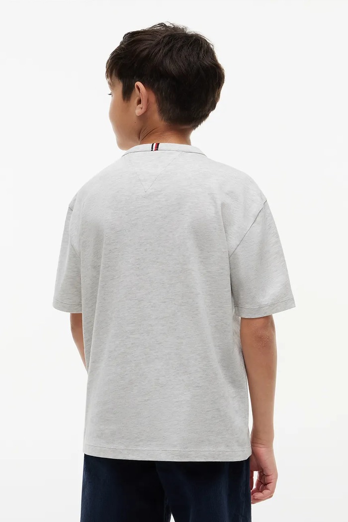 Chłopiec Tommy Hilfiger T-shirt dziecięcy bawełniany KB0KB10712.9BY2 szary
