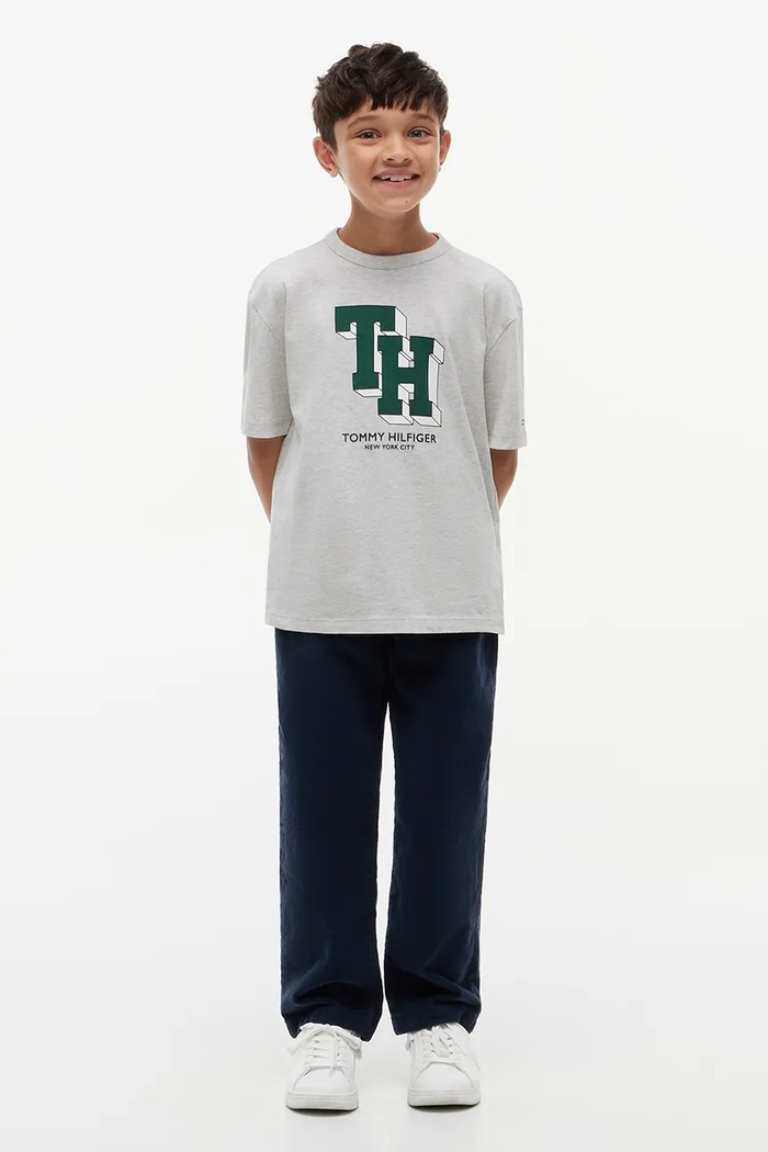 Tommy Hilfiger T-shirt dziecięcy bawełniany szary KB0KB10712.9BY2