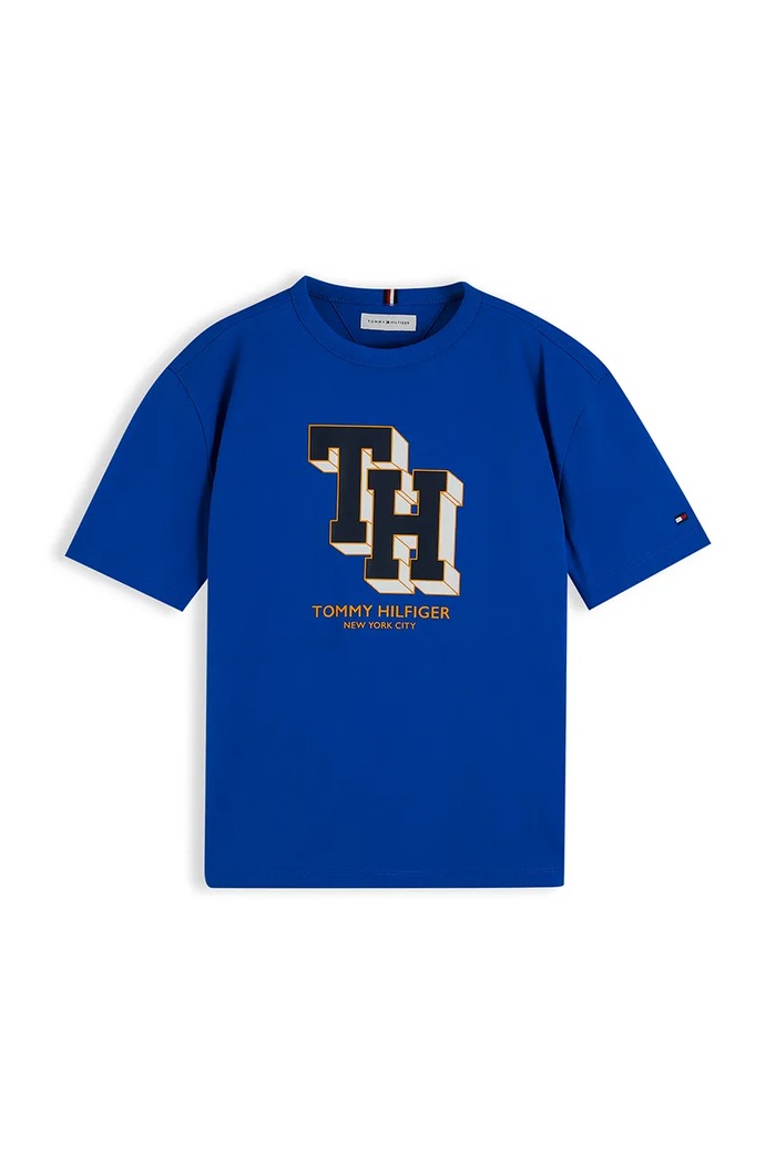 Tommy Hilfiger T-shirt dziecięcy bawełniany KB0KB10712.9BY2 niebieski AW26