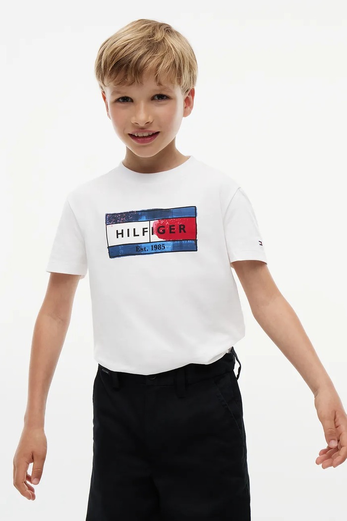 Tommy Hilfiger T-shirt dziecięcy bawełniany biały KB0KB10769.128.176.9BY2