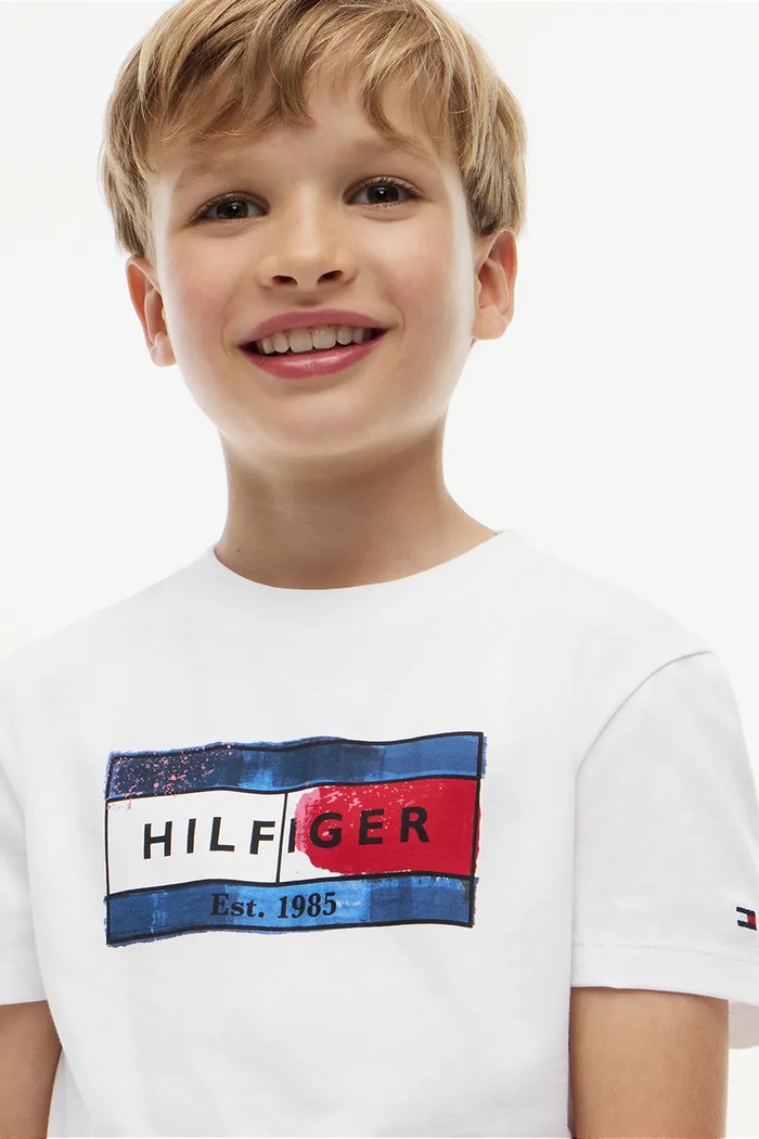T-shirt dziecięcy bawełniany Tommy Hilfiger biały KB0KB10769.128.176.9BY2