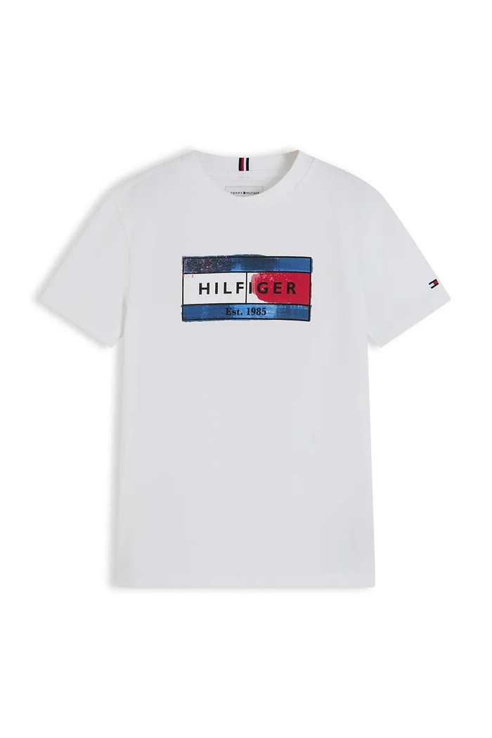Tommy Hilfiger T-shirt dziecięcy bawełniany KB0KB10769.104.122.9BY2 biały AW26