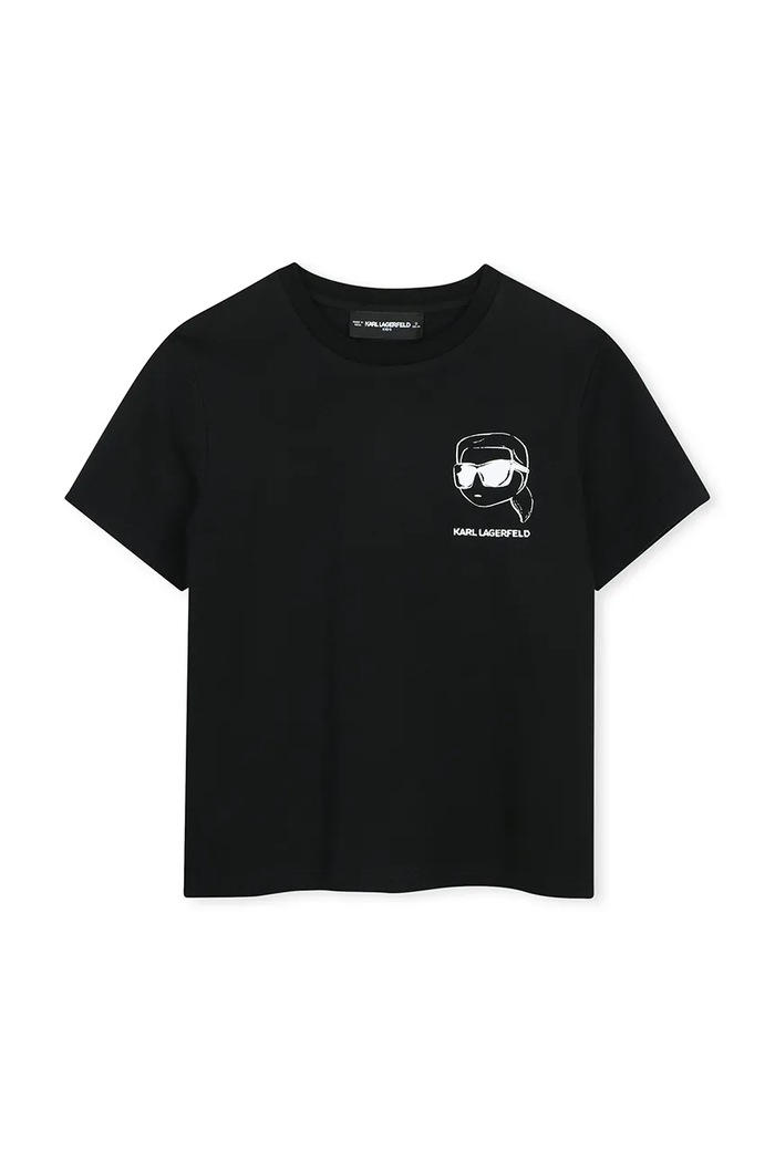 Karl Lagerfeld T-shirt dziecięcy bawełniany czarny Z31359.114.150