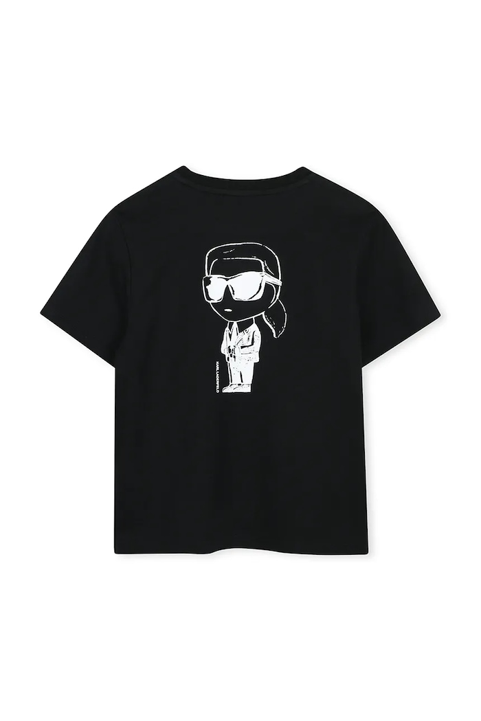 Karl Lagerfeld tricou pentru copii din bumbac Z31359.114.150 negru AW26