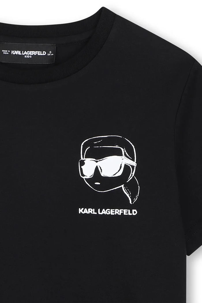 Chłopiec Karl Lagerfeld T-shirt dziecięcy bawełniany Z31359.114.150 czarny