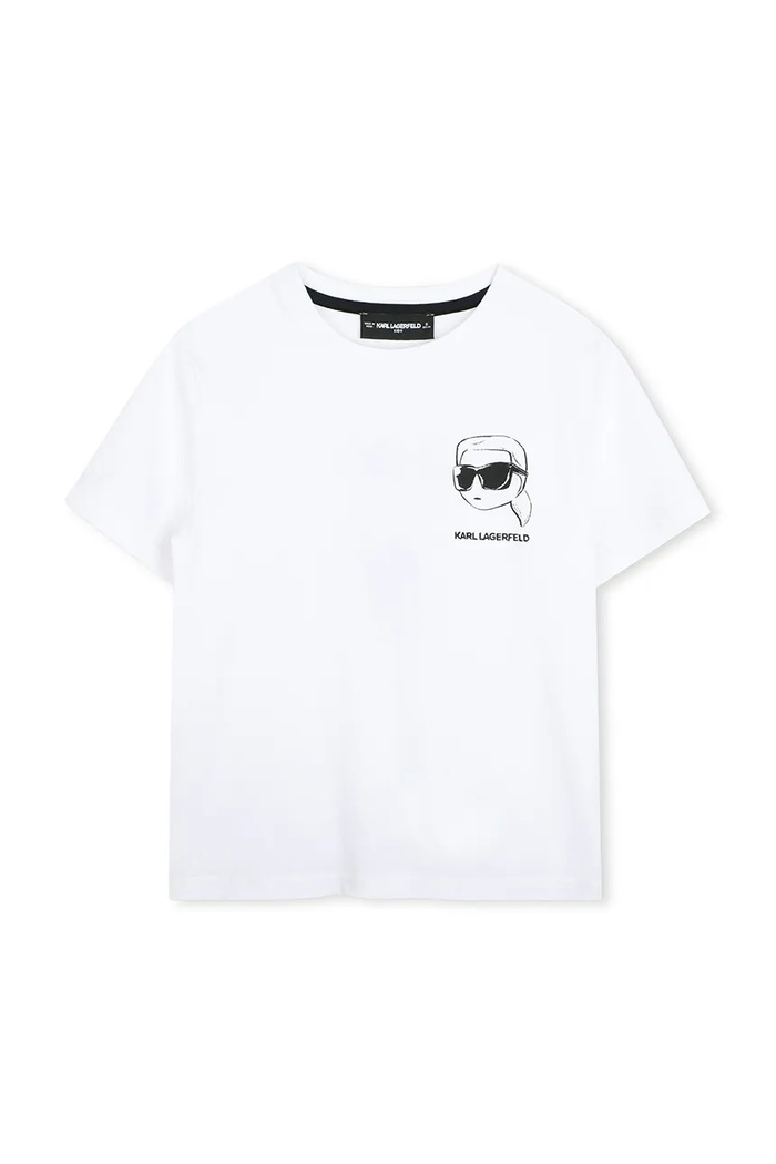 Karl Lagerfeld T-shirt dziecięcy bawełniany biały Z31359.162.174