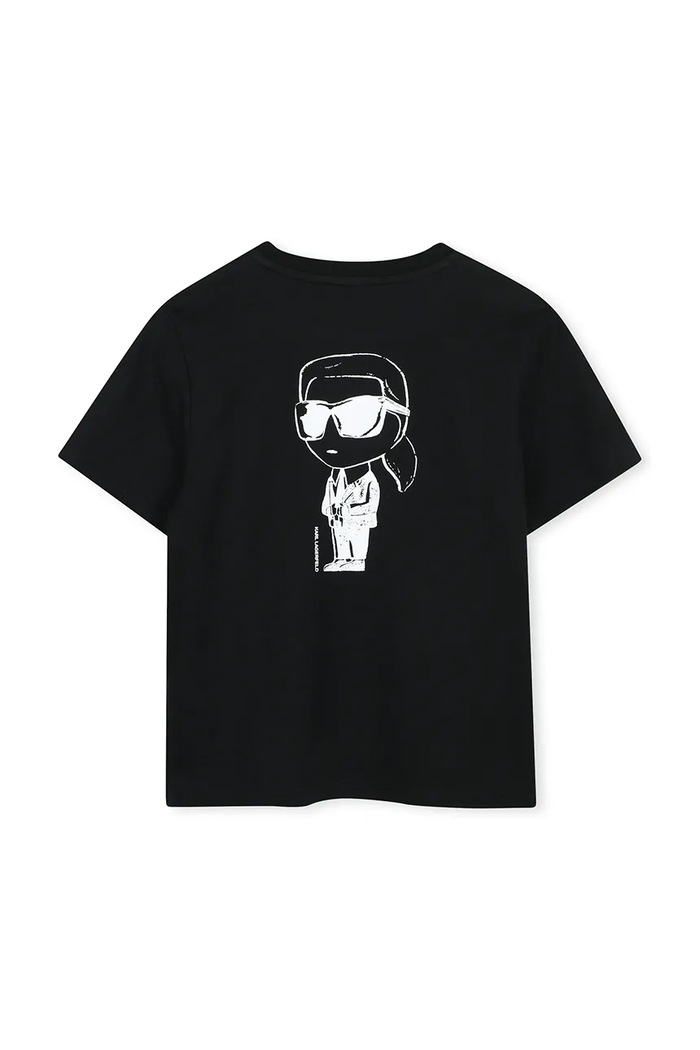 Karl Lagerfeld tricou pentru copii din bumbac Z31359.162.174 negru AW26