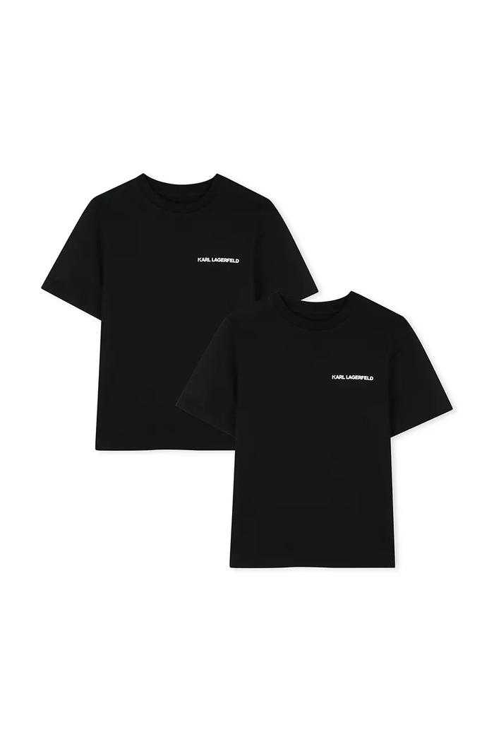Karl Lagerfeld T-shirt dziecięcy bawełniany 2-pack czarny Z31469.114.150