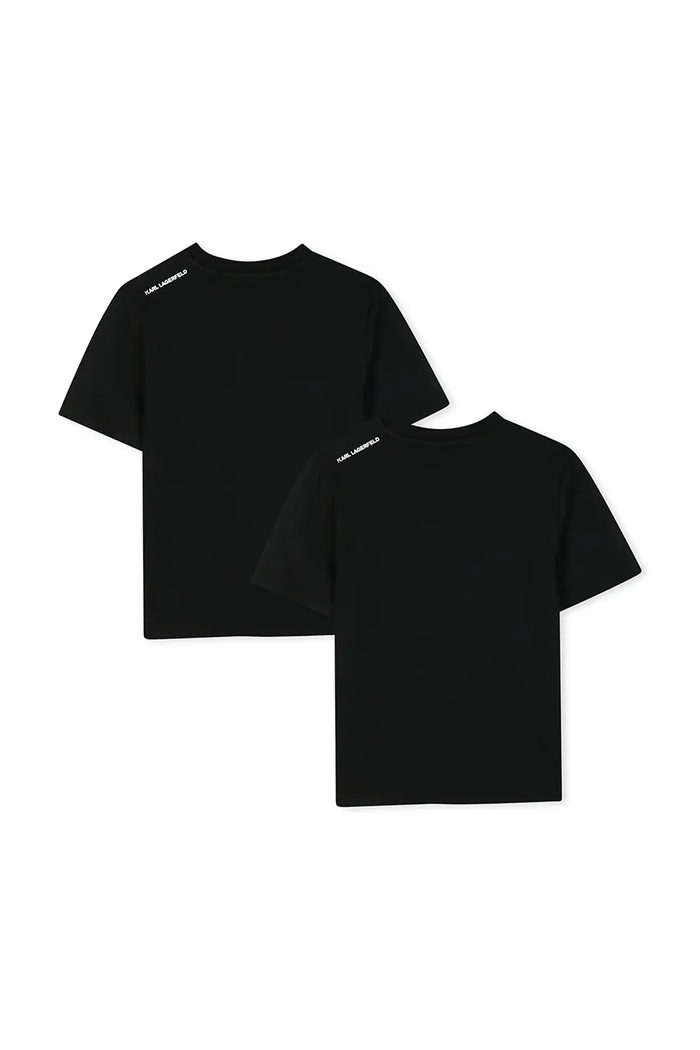 Karl Lagerfeld T-shirt dziecięcy bawełniany 2-pack Z31469.162.174 czarny AW26