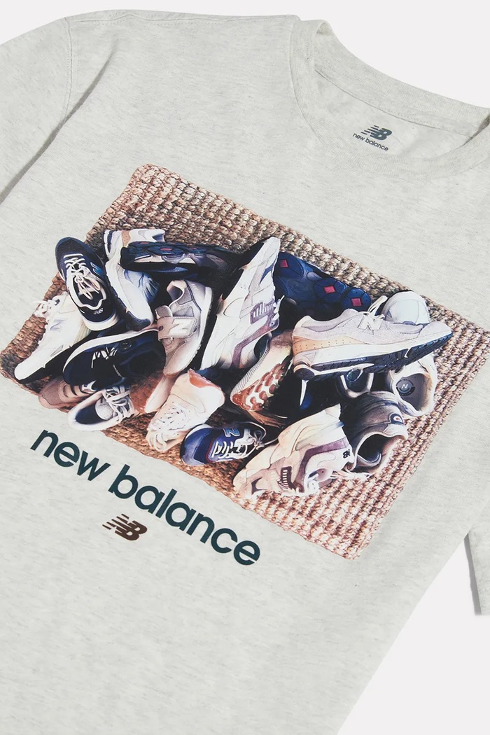 T-shirt dziecięcy bawełniany New Balance YT62H1BR biały